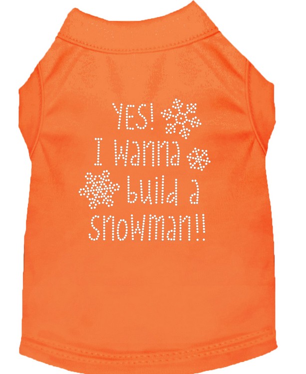 Yes! I want to build a Snowman Rhinestone Dog Shirt Orange Med